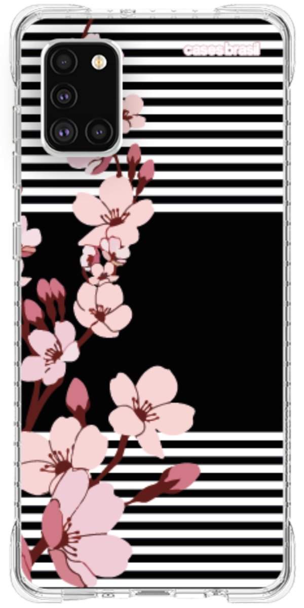 Capinha para Celular Flores de Primavera Listradas
