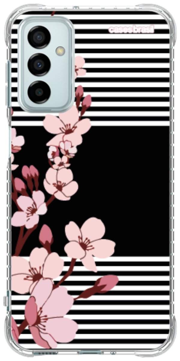 Capinha para Celular Flores de Primavera Listradas