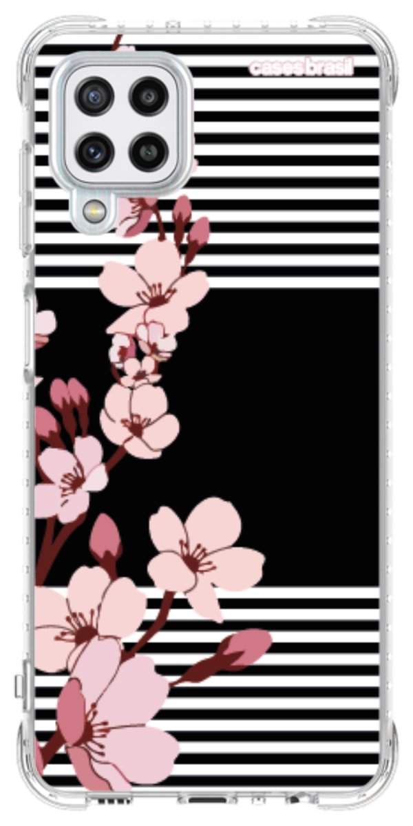 Capinha para Celular Flores de Primavera Listradas