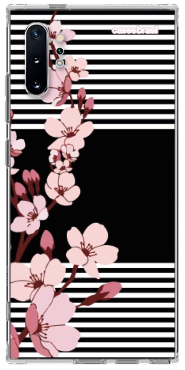 Capinha para Celular Flores de Primavera Listradas
