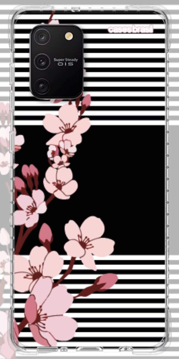 Capinha para Celular Flores de Primavera Listradas
