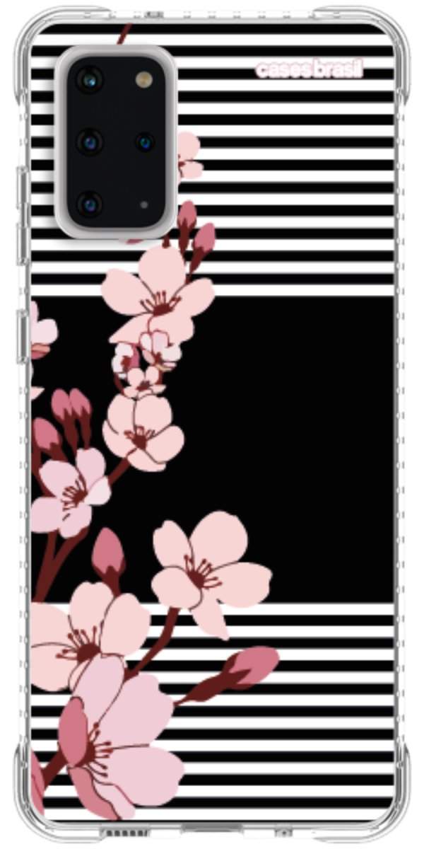 Capinha para Celular Flores de Primavera Listradas