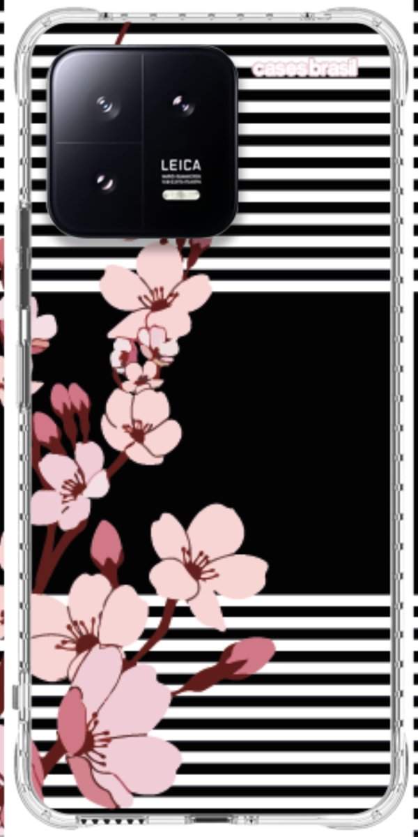 Capinha para Celular Flores de Primavera Listradas