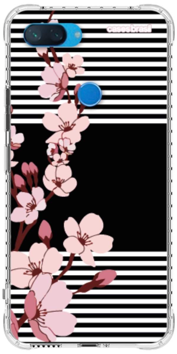 Capinha para Celular Flores de Primavera Listradas