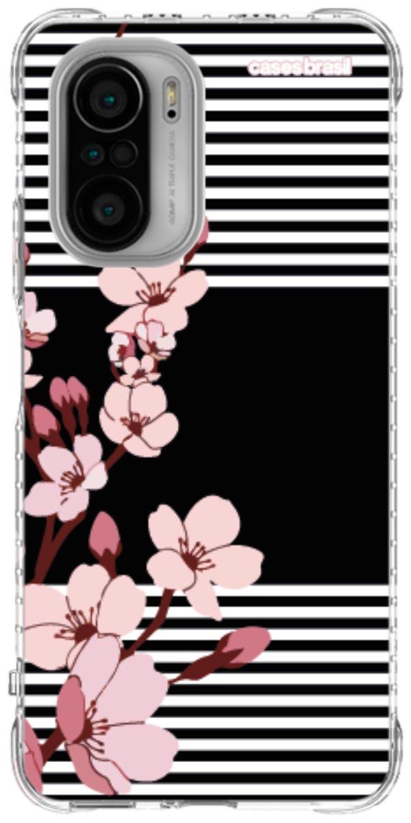Capinha para Celular Flores de Primavera Listradas