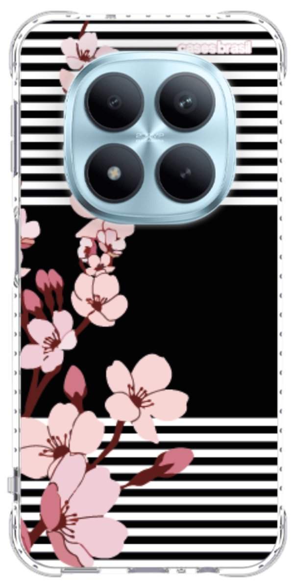 Capinha para Celular Flores de Primavera Listradas