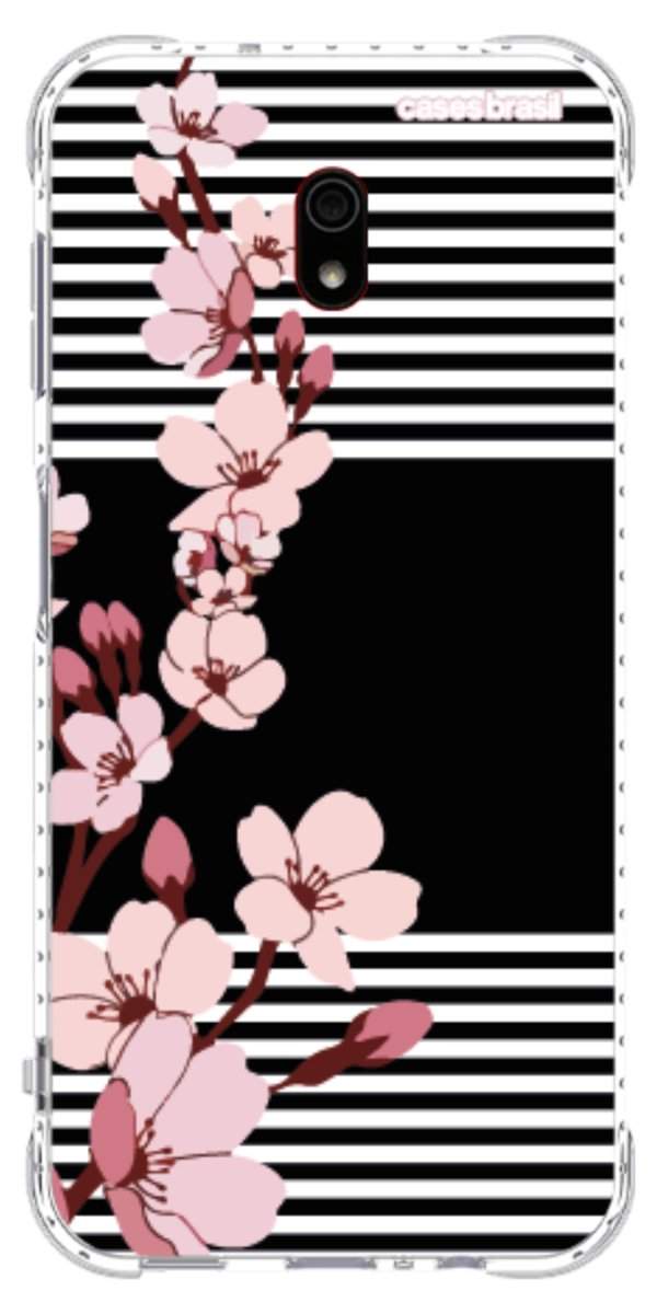 Capinha para Celular Flores de Primavera Listradas