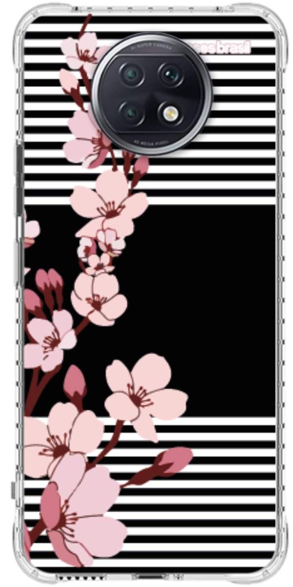 Capinha para Celular Flores de Primavera Listradas