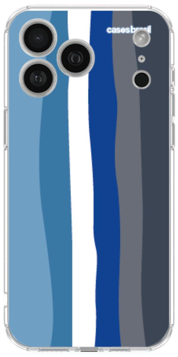 Capinha para Celular Arco-íris Tons de Azul