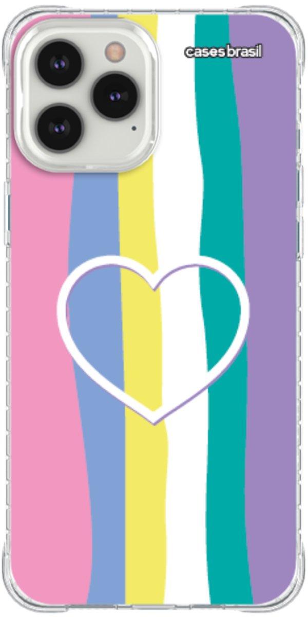 Capinha para Celular Arco-íris com Coração