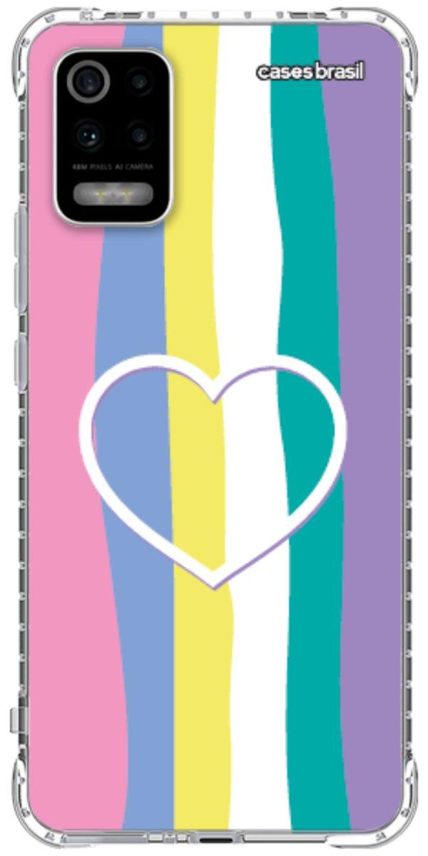 Capinha para Celular Arco-íris com Coração