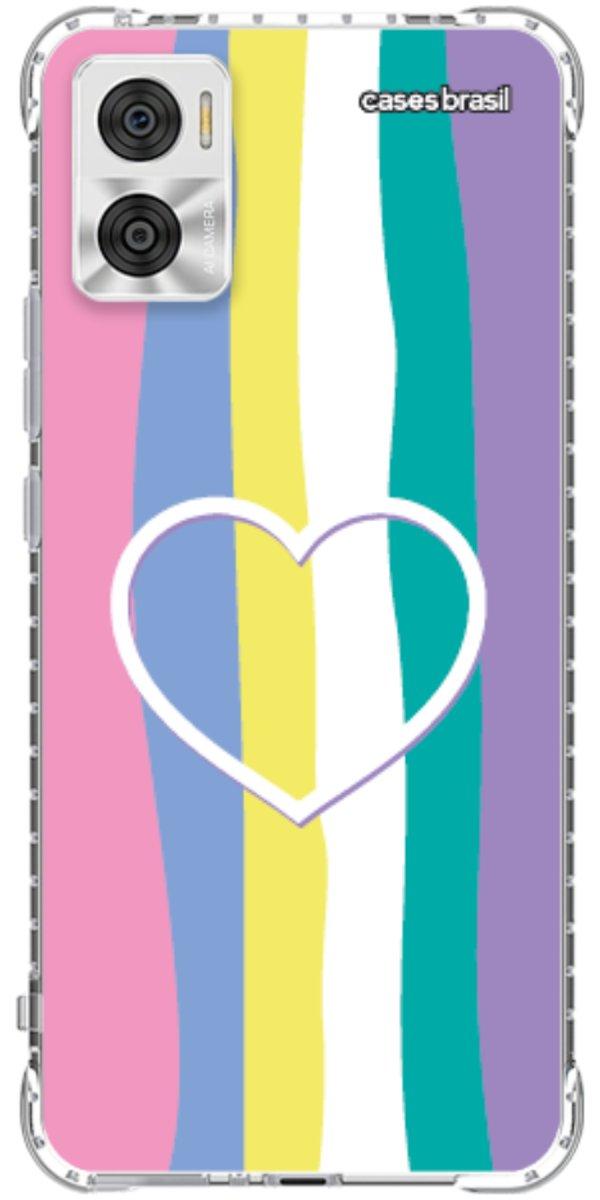 Capinha para Celular Arco-íris com Coração
