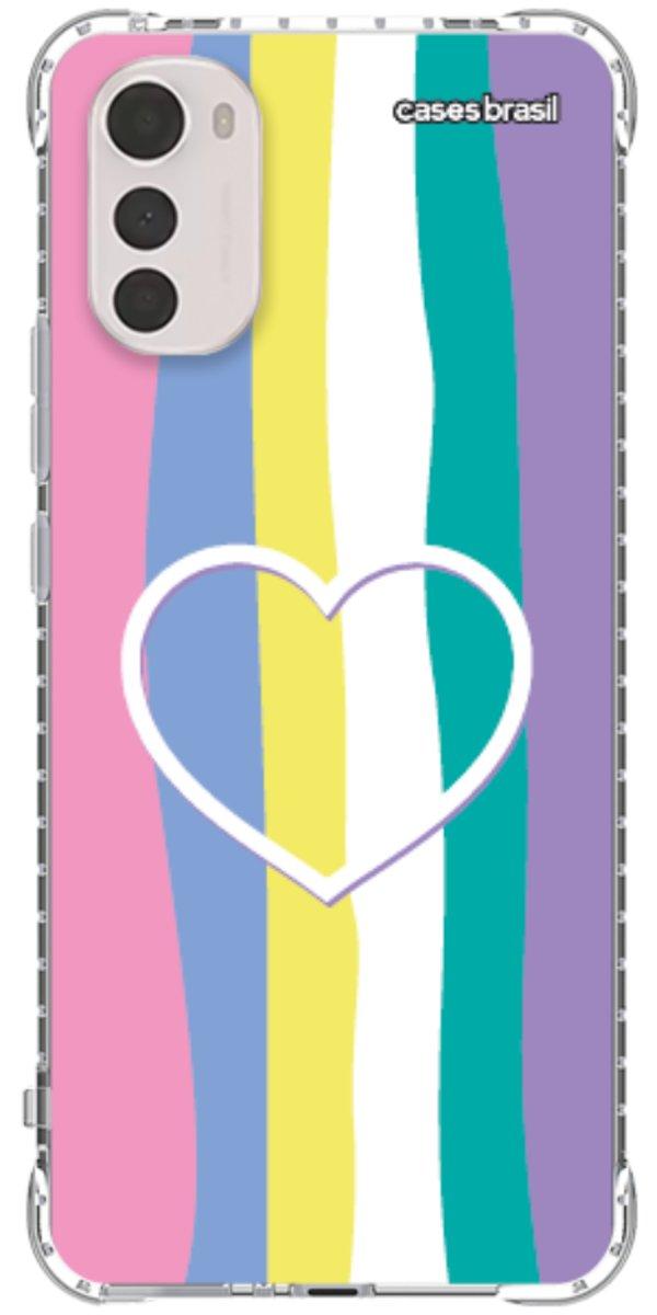 Capinha para Celular Arco-íris com Coração