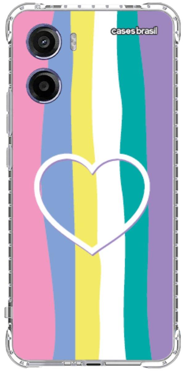 Capinha para Celular Arco-íris com Coração