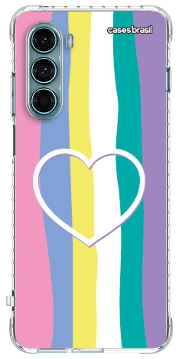 Capinha para Celular Arco-íris com Coração