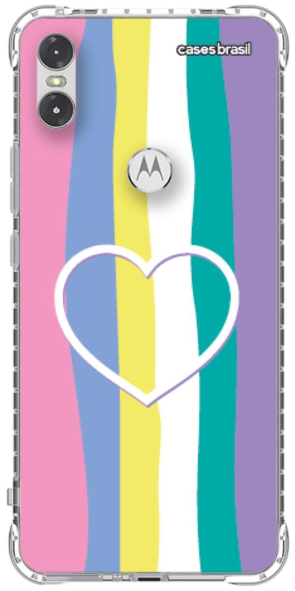 Capinha para Celular Arco-íris com Coração