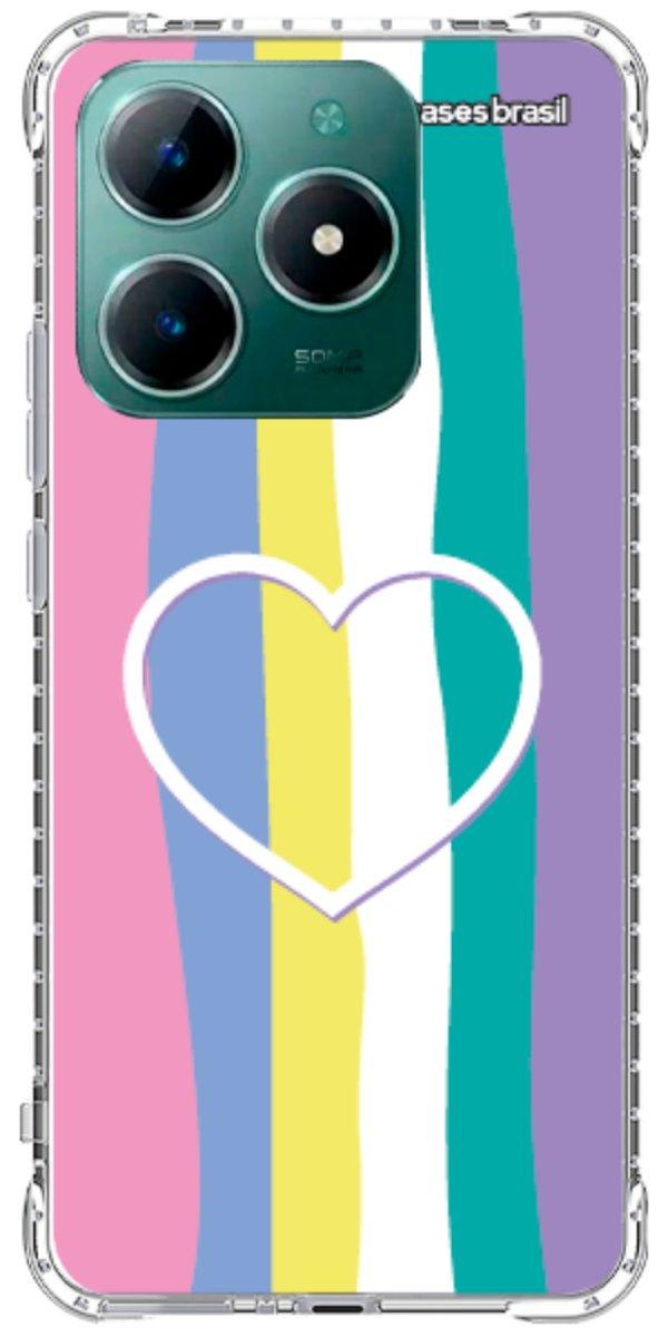 Capinha para Celular Arco-íris com Coração