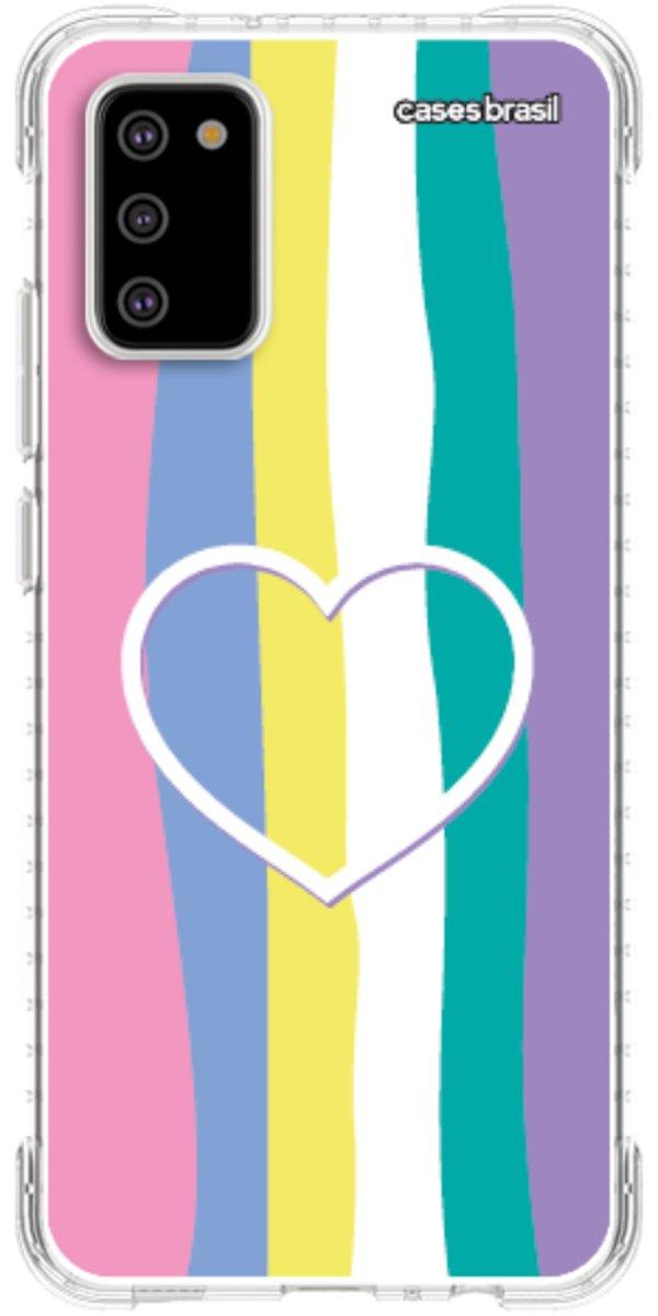 Capinha para Celular Arco-íris com Coração