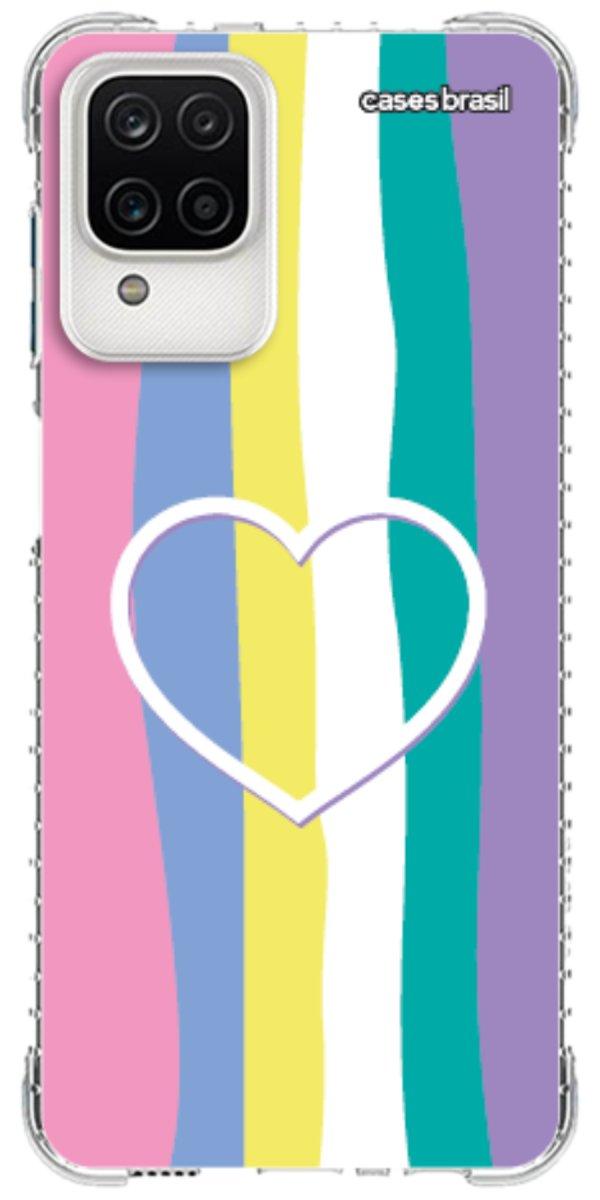 Capinha para Celular Arco-íris com Coração