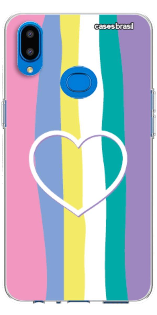 Capinha para Celular Arco-íris com Coração