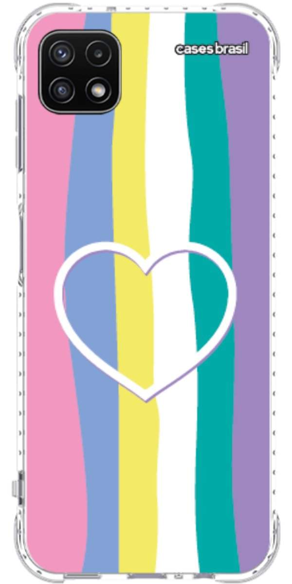 Capinha para Celular Arco-íris com Coração