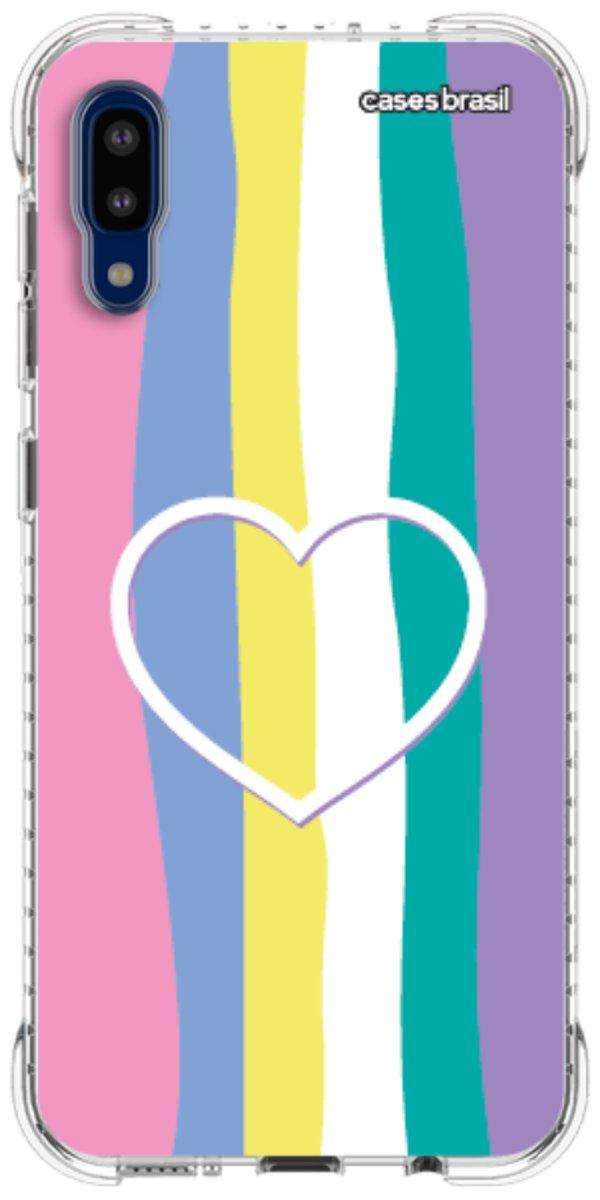 Capinha para Celular Arco-íris com Coração