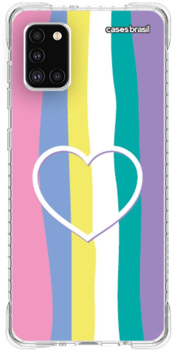 Capinha para Celular Arco-íris com Coração