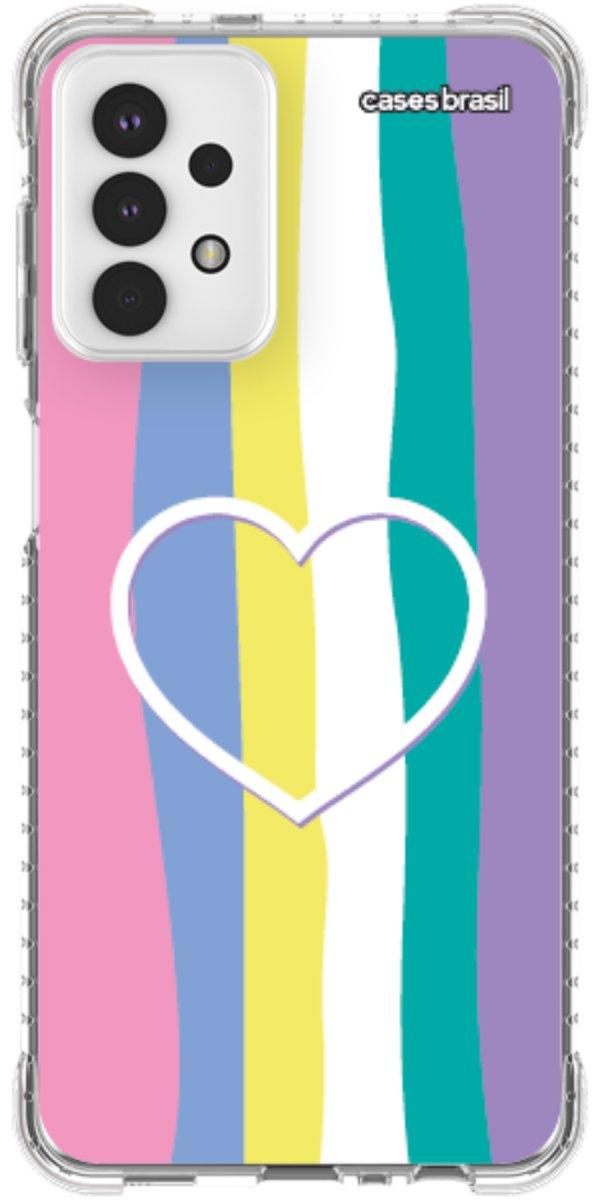 Capinha para Celular Arco-íris com Coração