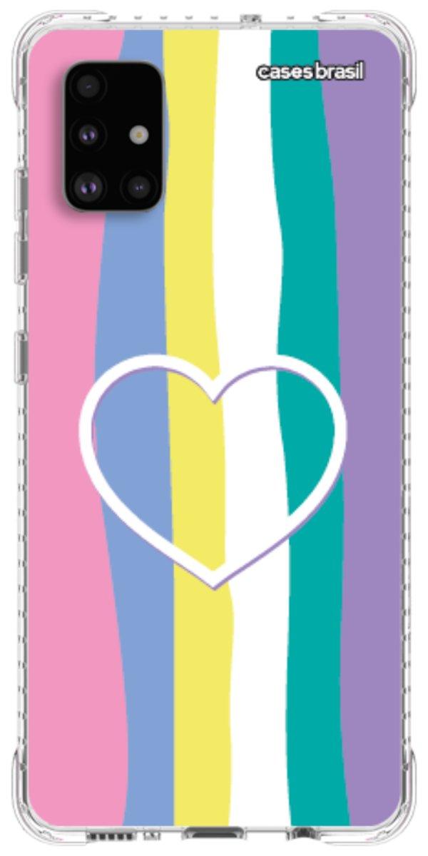 Capinha para Celular Arco-íris com Coração