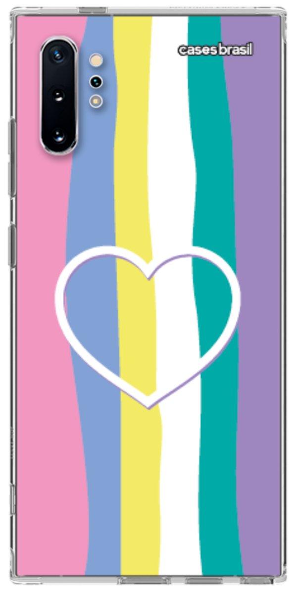 Capinha para Celular Arco-íris com Coração