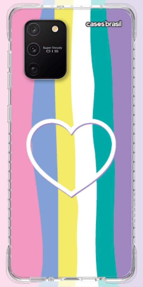 Capinha para Celular Arco-íris com Coração