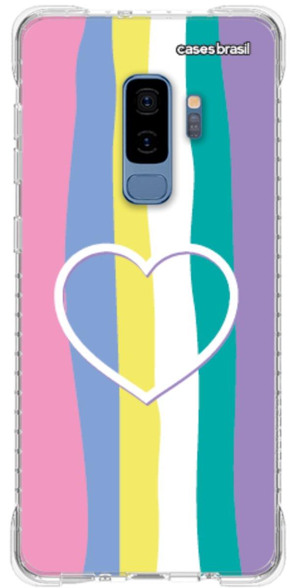 Capinha para Celular Arco-íris com Coração