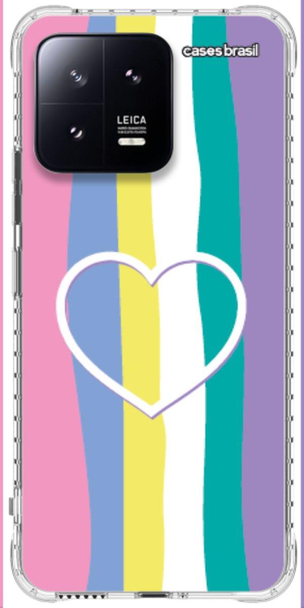 Capinha para Celular Arco-íris com Coração