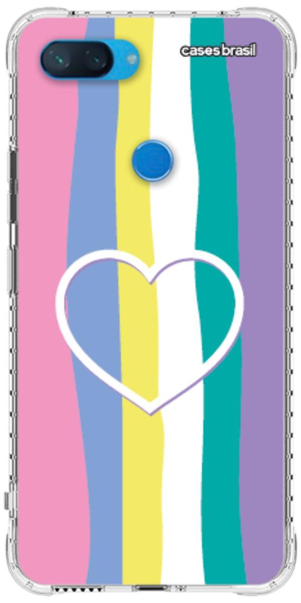 Capinha para Celular Arco-íris com Coração