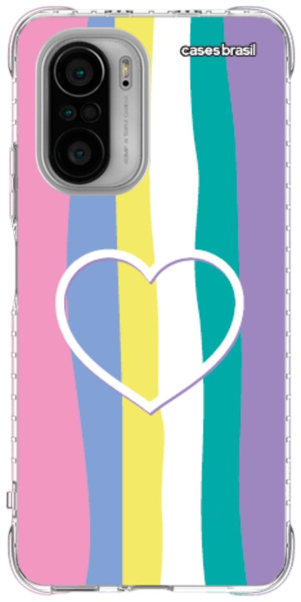 Capinha para Celular Arco-íris com Coração