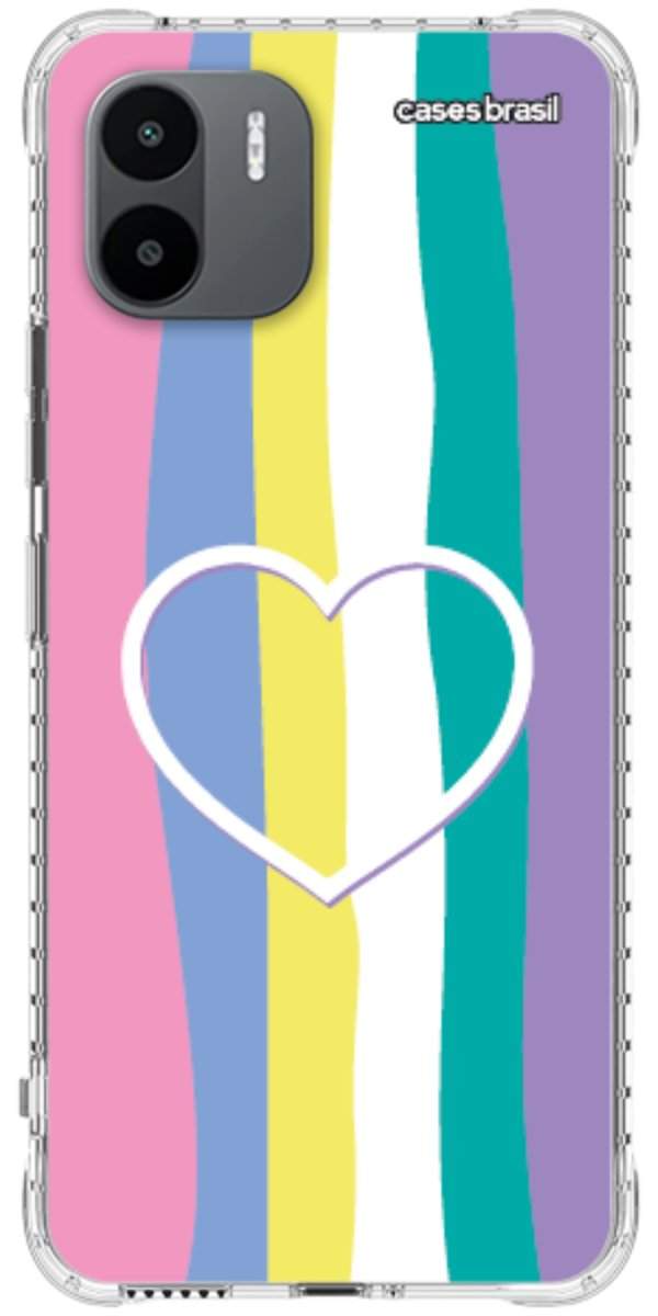 Capinha para Celular Arco-íris com Coração