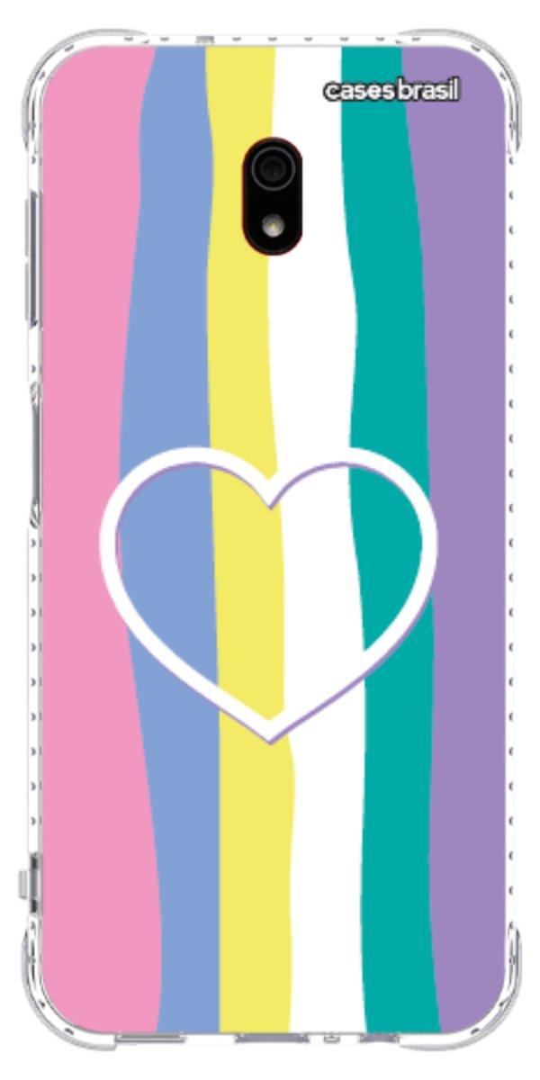 Capinha para Celular Arco-íris com Coração