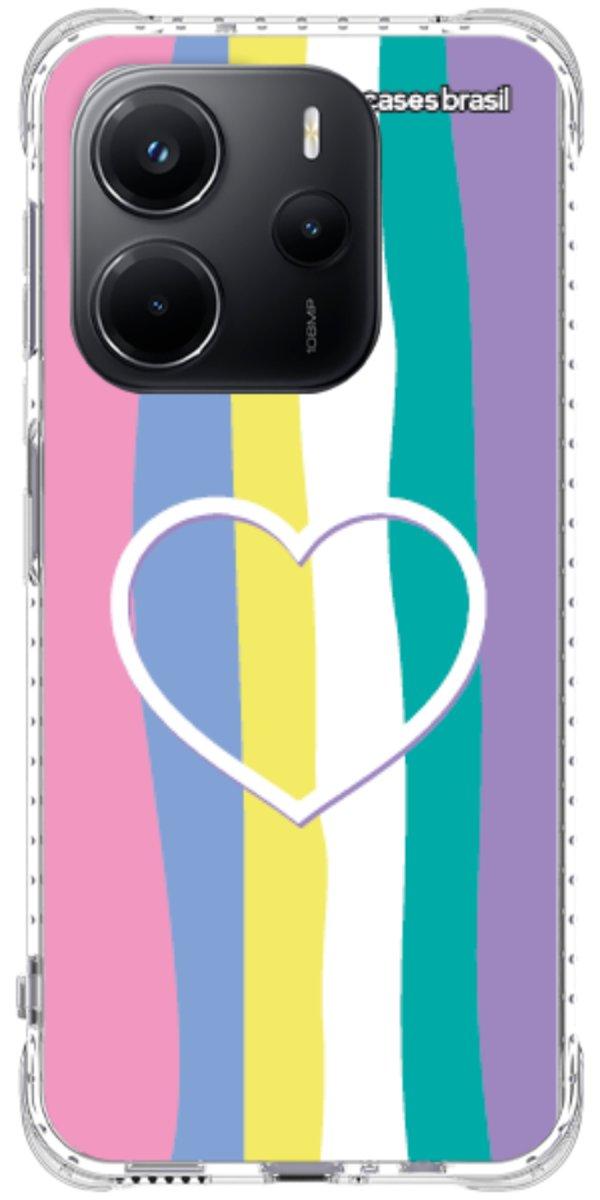 Capinha para Celular Arco-íris com Coração