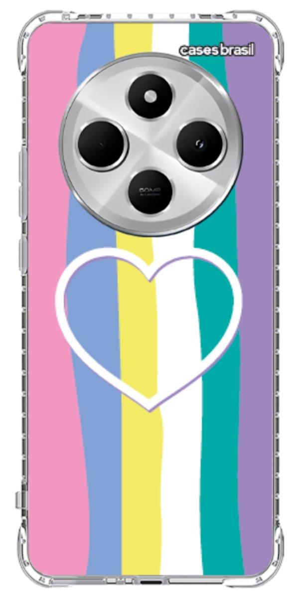 Capinha para Celular Arco-íris com Coração