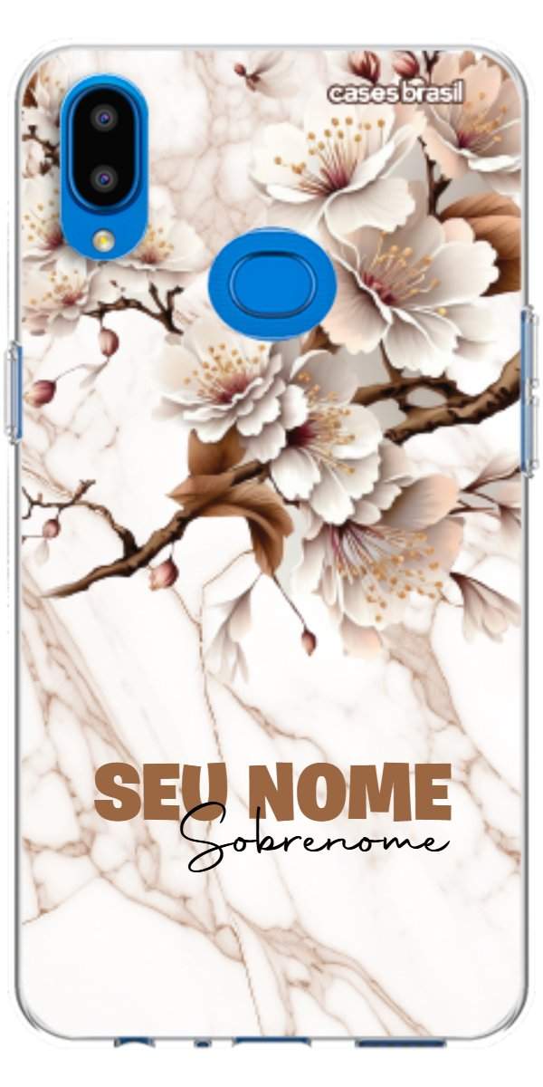 Capinha para Celular Mármore Sépia Floral