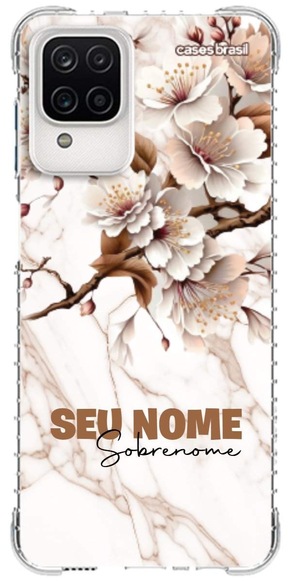 Capinha para Celular Mármore Sépia Floral