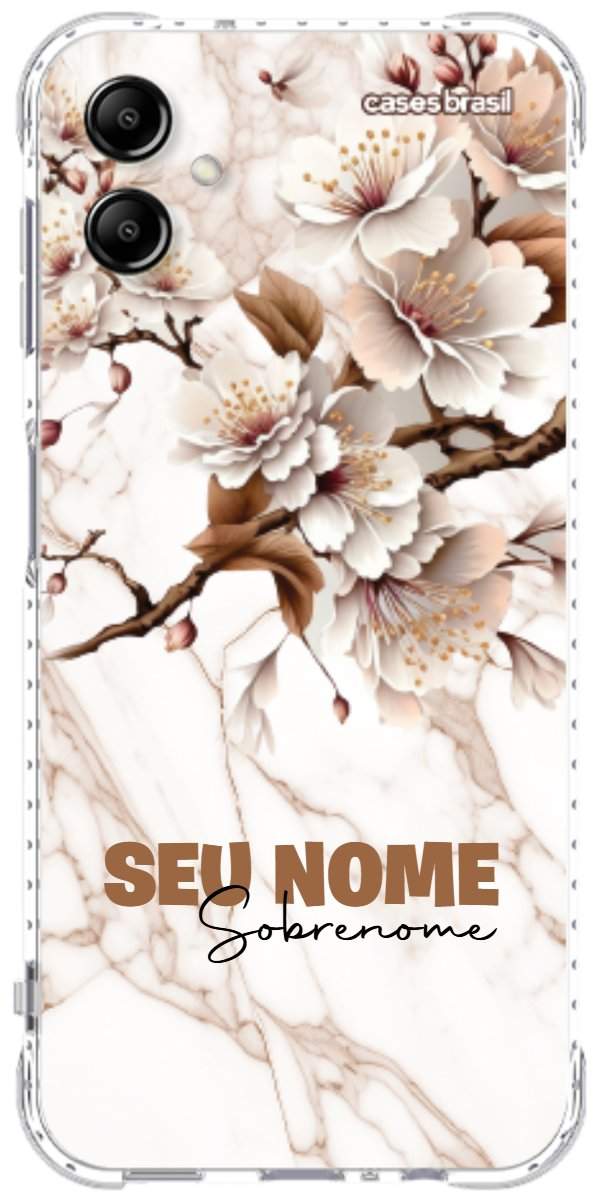 Capinha para Celular Mármore Sépia Floral