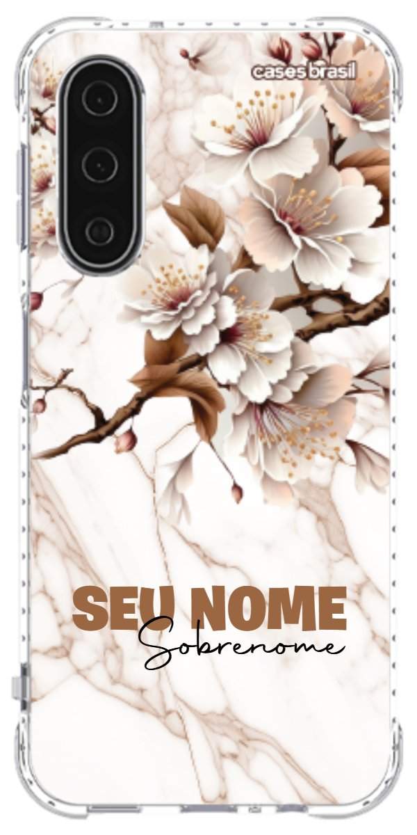 Capinha para Celular Mármore Sépia Floral
