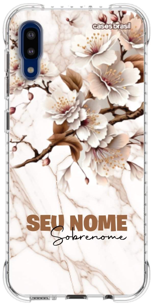 Capinha para Celular Mármore Sépia Floral