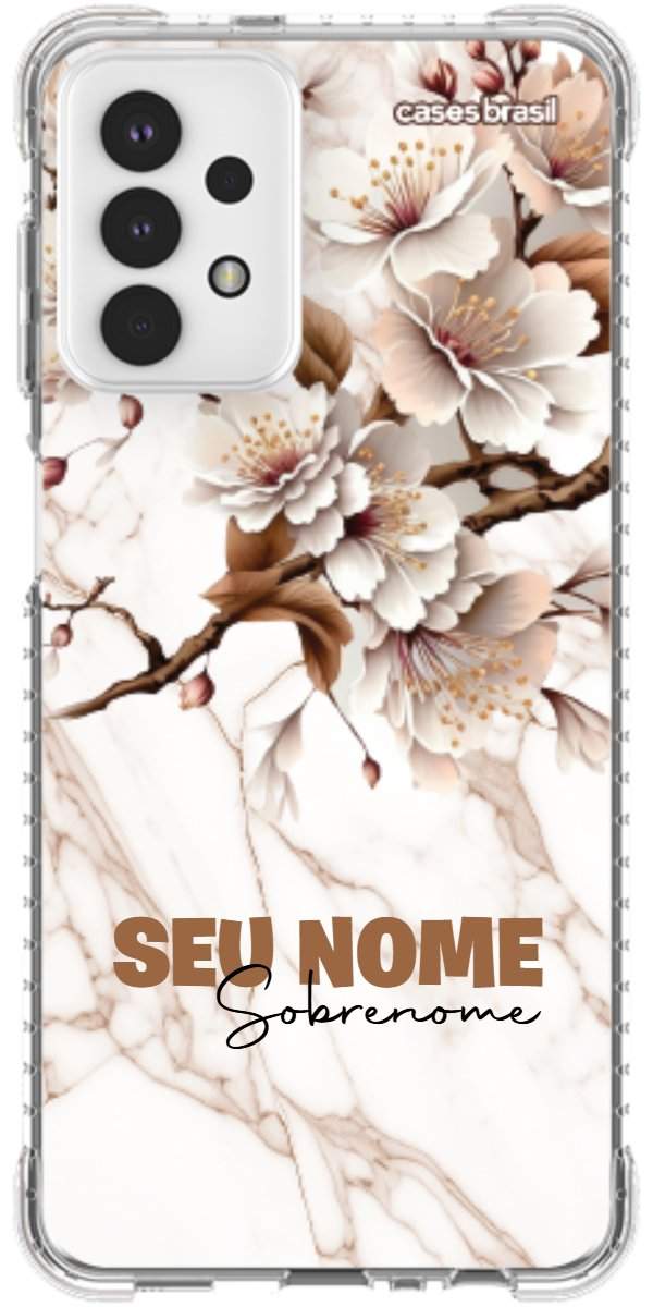 Capinha para Celular Mármore Sépia Floral
