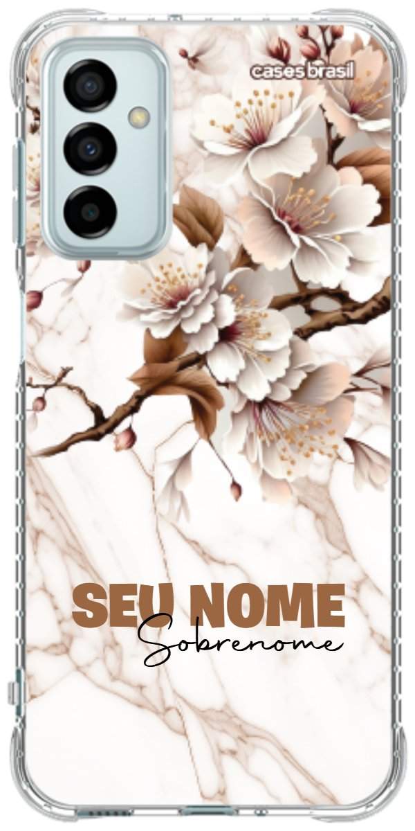 Capinha para Celular Mármore Sépia Floral