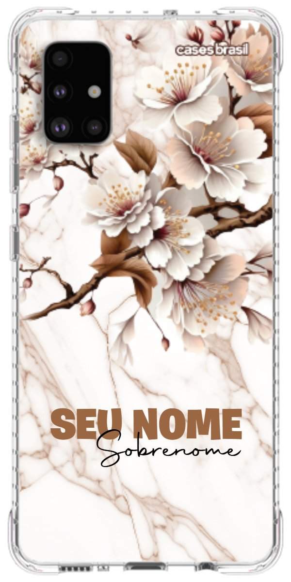 Capinha para Celular Mármore Sépia Floral