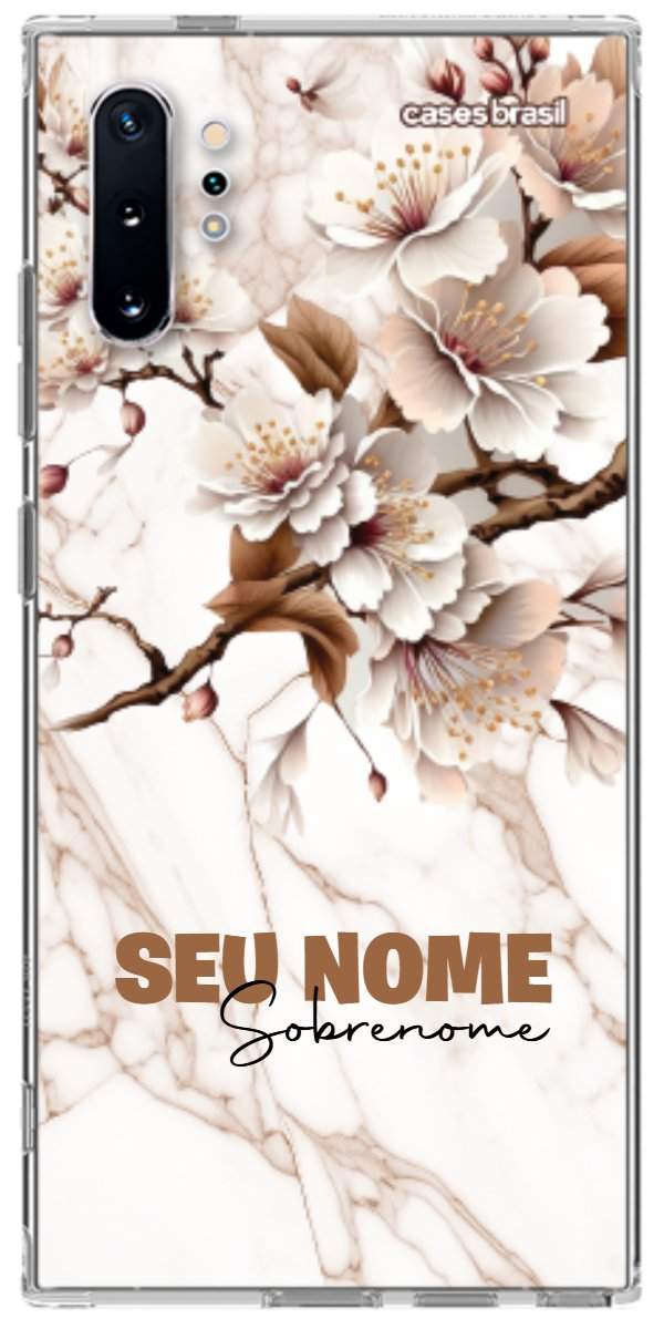 Capinha para Celular Mármore Sépia Floral