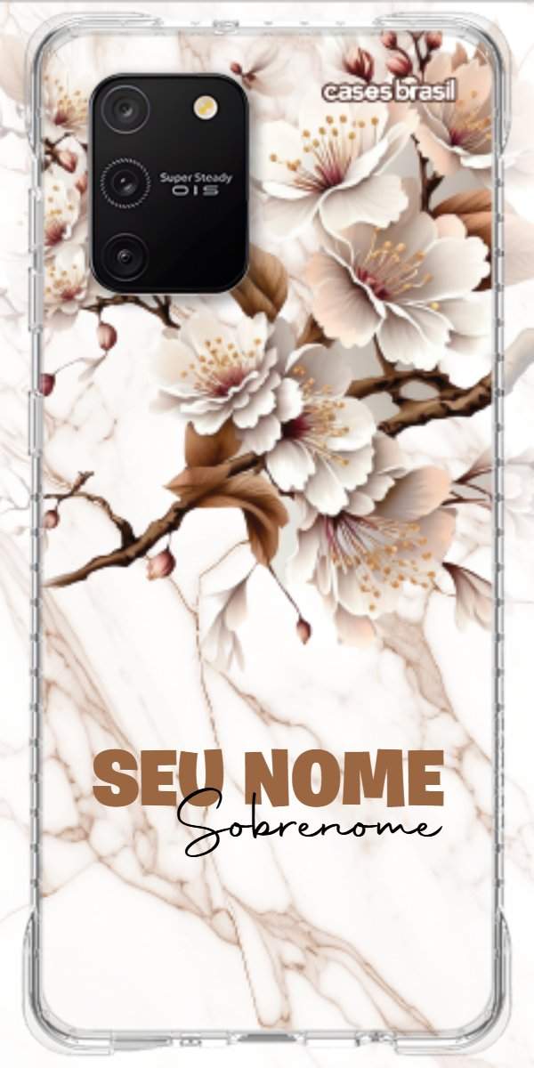 Capinha para Celular Mármore Sépia Floral