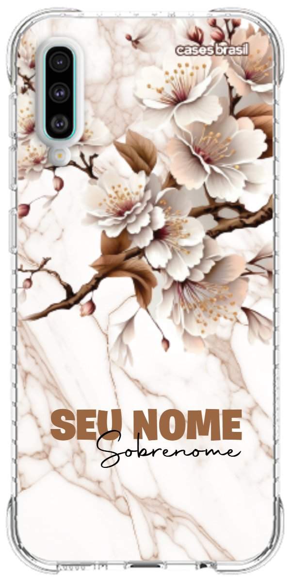 Capinha para Celular Mármore Sépia Floral